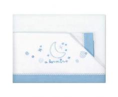 Pirulos A Dormir Bettwäsche-Set, 100 % Baumwolle, für Kinderbett, 60 x 120 cm, Blau