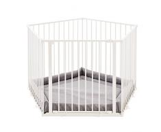 Baby Dan Park-A-Kid Laufgitter, Teil der original dänischen Flex Serie - hergestellt in Dänemark und vom TÜV GS geprüft, Farbe: Weiß