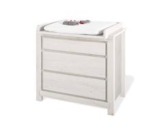 Pinolino 130063B Moderne, Breite Wickelkommode, Wickelfläche, Wickelhöhe, Wickelaufsatz Abnehmbar, aus MDF, 85 X 75 X 93 cm, eiche grau