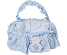 ITALBABY Plüsch Beauty Korb rund, hellblau/natur