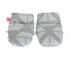 1 Paar Handwärmer Muffs für Kinderwagen - aus Softshell (Schiffe mintgrün)