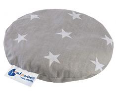 Kirschkernkissen Wärmekissen Körnerkissen für Babys 180g rund 15cm Öko Natur 100% Baumwolle Medi Partners Wärme + Kältetherapie Massagetherapie (weiße Sterne mit grau)