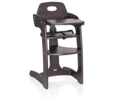 Herlag Hochstuhl Tipp Topp Comfort IV – der mitwachsende Kinderhochstuhl aus massivem Buchenholz – verstellbarer und langlebiger Babyhochstuhl – Sitztiefe 4-fach verstellbar – braun