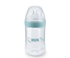 NUK 10216204 Nature Sense Babyflasche, 6-18 Monate, mit brustähnlichem Silikon-Trinksauger, BPA-frei, 1 Stück, 260 ml Inhalt, M (Milch), grün