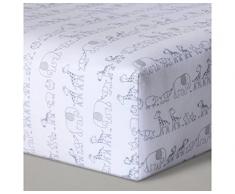 Two by Two Animals Spannbettlaken für Babybett, Wolkeninsel, Grau