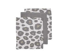 Meyco 458021 Musselin-Mull-Hydrophile Waschhandschuh 100% Baumwolle 3er Set 21x17cm PANTER Neutral/Grau, mehrfarbig
