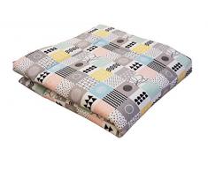 IDEENREICH Baby Krabbeldecke King Size| Quadrate | 135x150cm | ideal als Spieldecke, Krabbeldecke und Laufgittereinlage