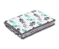 Pepi Leti 685843716488 Hunde-Kuscheldecke Grau Minky, Babydecke, Kinderdecke, 100 x 75 cm Decke, mehrfarbig