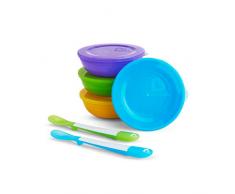 Munchkin Love-a-Bowls Schalen und Löffelset, 4 Schalen, 4 Deckel und 2 Löffel