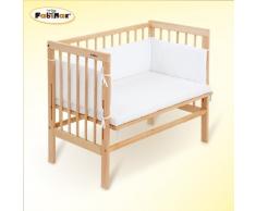 Beistellbett BASIC natur, inkl. Matratze CLASSIC und Nest Amelie weiß