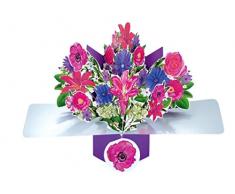 Suki Gifts POP138 Pop Up Grusskarte Blumenstrauss, Lilien, mehrfarbig