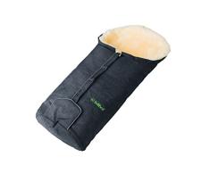 Fellhof Lammfell-Fußsack Meribel, OEKO-TEX® Standard 100 zertifiziert, 35x80 cm, wind- und wasserdicht, bei 30 °C waschbar, für Babyschale und Babywanne (Anthrazit-melange)