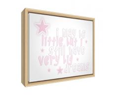 Feel Good Art eco-printed und gerahmt Kinderzimmer Leinwand mit Natur massiv Holzrahmen (44 x 34 x 3 cm, Medium, Soft Pink, I may be Little But I Have Very Big Dreams)