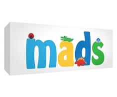 Little Helper MADS1542-15DE Leinwanddruck Personalisiert mit Jungennamen, Mads, Klein, 15 x 42 X 4 cm