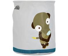 LÄSSIG Kinder Aufbewahrungskorb Aufbewahrungsbox Kinderzimmer Spielzeugkorb Organizer Wäschekorb/Toy Basket Wildlife Erdmännchen, grün