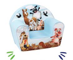 DELSIT Kindersessel Babysessel Kinder Sessel Baby Sitz Kindermöbel für Jungen und Mädchen BAUERNHOF Blau