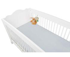 Pinolino 540002-8 - Spannbetttuch für Kinderbetten, Jersey, grau