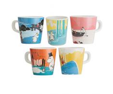 Rätt Start Kindergeschirr/Geschenkpaket Mumin „Summer Heavens“ Set von fünf Tassen, mehrfarbig