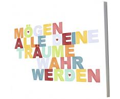 Little Helper Wandschmuck Mögen alle deine Träume wahr werden, 91 x 60 cm, Mehrfarbig