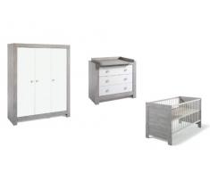 Schardt Kinderzimmer Nordic Driftwood - Bett, Wickelkommode, Schrank 3 türig