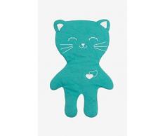 Kadolis Kuscheltier aus Bio-Baumwolle Lilou le Chat Türkis
