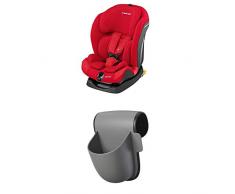 Maxi-Cosi Titan mitwachsender Kindersitz mit ISOFIX und Schlafposition, Gruppe 1/2/3 Autositz (9-36 kg), nutzbar ab 9 Monate bis 12 Jahre, Nomad Red + Pocket Becherhalter, grau