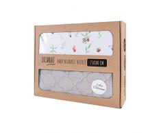 LULANDO VELVET Baby-/Krabbel-/Kuscheldecke, aus der Serie Art Collection, doppelseitige Kinderdecke, Decke, 100% Baumwolle, 75 x 100 cm, forest