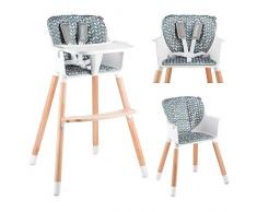 Lionelo LO-KOEN GREY Koen hochstuhl baby babystuhl kombihochstuhl 2in1 kinderstuhl Tisch holz, grau, 4.6 kg