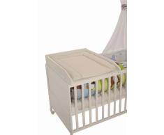 roba Wickelplatte inkl. Wickelauflage Sterne grau, Universal Wickelunterlage zum Aufsetzen auf alle Baby- & Kinderbetten, Wickelaufsatz weiß