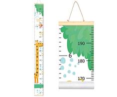 Sylfairy Wachstumsdiagramm für Kinder, Wandlineal abnehmbare Messlatte für Jungen Mädchen Wachstumslineal Einhorn Wandzimmer Dekoration 189,9 cm 79x7.9 Orange/Giraffe
