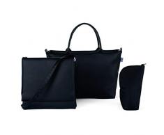 Chicco Bag in Bag Wickeltasche mit Wickelunterlage und Mini-Tasche aus Kunstleder, Schwarz (Pure Black)