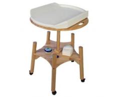 babytwist weiß lackiert inkl. Wickelauflage und Parkettrollen