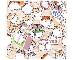 Lustige kleine Hamster-Aufkleber für Zuhause, Dekoration auf Telefonbuch, MacBook, Laptop, Aufkleber für Kühlschrank, Skateboard, Spielzeug, 40 Stück