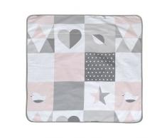 roba Babydecke Happy Patch rosa, Decke zum Kuscheln, Krabbeln & Spielen, 2 seitig, 2 Funktionen: 1x super weich, warm & flauschig, 1 x 100% Baumwolle