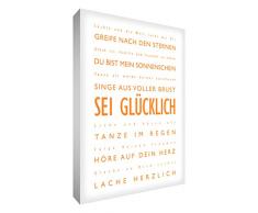 Little Helper BH128-10RG Feel Good Art Wandschmuck Leinwand, 30 x 20cm, orange mit weiß