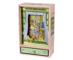 Trousselier - Großer Tanzender Hase - Traditionelle Spieluhr - Ideales Kindergeschenk - Elfen Lied Musik Menuett Mozart - Farbe rosa
