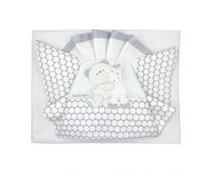 Andy & Helen 2/400d11 _ GR Spannbetttuch Wiege bestickt, Grau