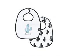 Jollein Lätzchen, wasserfest, Klettverschluss, Kaktus, 2er-Pack, wasserfest, Klettverschluss, Kaktus, 2 Stück