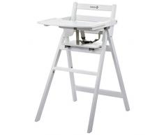 Hochstuhl Nordik, Klappbarer Babyhochstuhl aus Holz mit großem Sitz, nutzbar Ab ca. 6 Monate bis 3 Jahre (Max. 15 kg), White