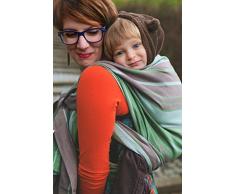 Little Frog 5386 Gewebte Baby Tragetuch, Größe 6, Linen Adamite, grün, 260 g