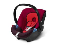 CYBEX Silver Babyschale Aton, Inkl. Neugeboreneneinlage, Ab Geburt bis ca. 18 Monate, Max. 13 kg, Rumba Red