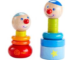 HABA 303854 - Steckspiel Farbzwerge | Holzspielzeug aus 10 bunten Steckteilen mit zwei lustigen Köpfen zum Zusammenbauen | Spielzeug ab 18 Monaten