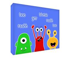 Feel Good Art Wandschmuck aus starker Leinwand, MotivAmistous Monster, Blau Grande - 60 x 40 x 4 cm blau