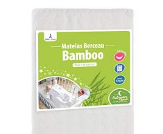 Babysom - Matratze Wiege Bambus - 90x40cm - Höhe 5cm - Bezug abziehbar