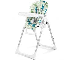 Peg Perego HPPZX1DPBI Hochstuhl mit Baby-Liegefunktion, Prima Pappa Zero3, Dino Park Bianco