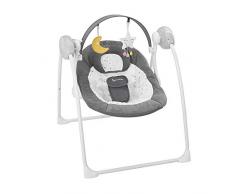 Badabulle Komfort-Moonlight elektrische Babywippe und Babyschaukel, mit 3 Schaukelgeschwindigkeiten, Timer und 8 Melodien