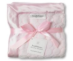 SwaddleDesigns Kinderwagendecke, Gemütliches Pastell und flauschige Kreise, Pastellrosa