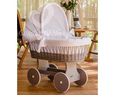 ComfortBaby ® Snugly Baby Stubenwagen - komplette all inclusive Ausstattung - Zertifiziert & Sicher (Grau - GrauMitWeißenSternen)