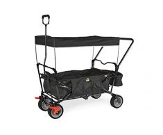 Pinolino Klappbollerwagen Paxi dlx Comfort mit Bremse, inkl. Sonnendach und Tragetasche, komfortabler Schiebegriff, Tragfähigkeit 70 kg, schwarz