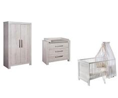 Schardt Kinderzimmer Nordic Cascina - Bett, Wickelkommode, Schrank 2 türig